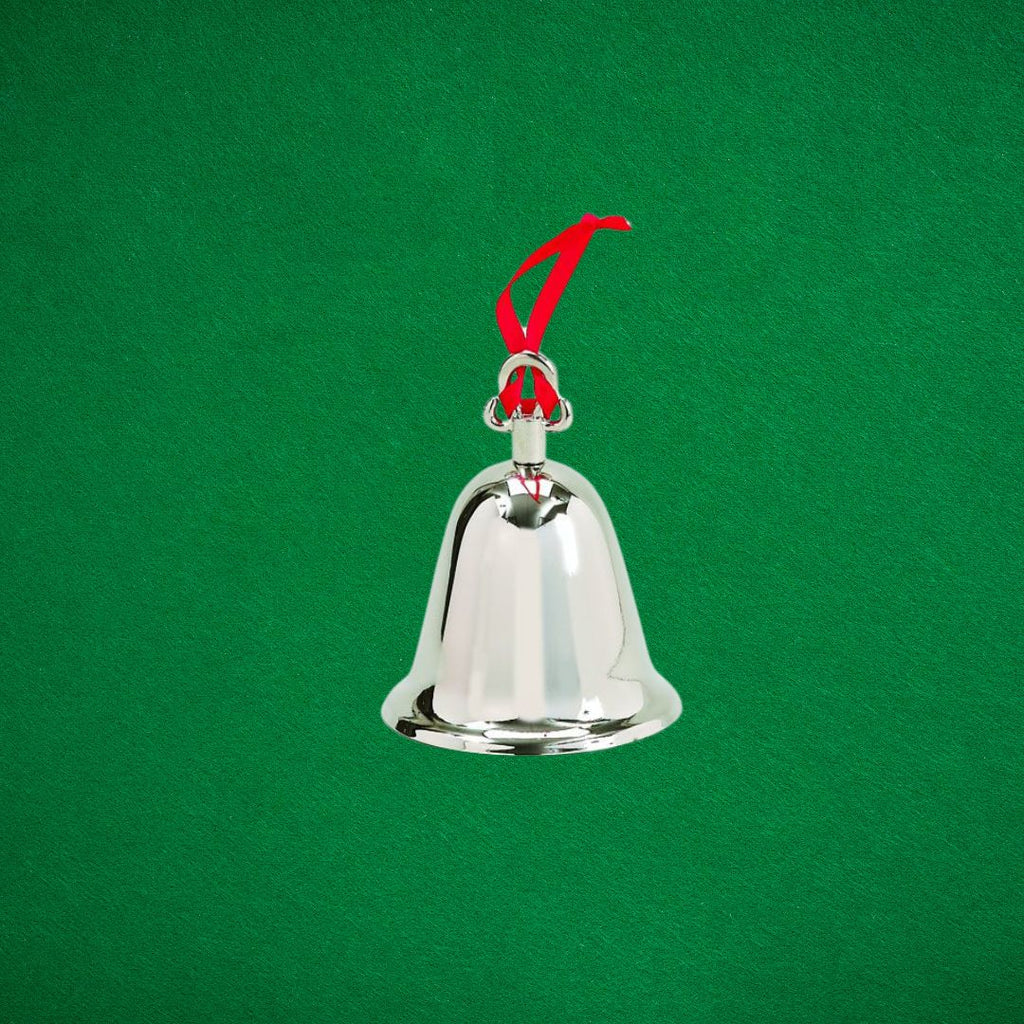 Bell With Red Ribbon Ornament