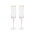 Gold-Rim Champagne Flutes Set - 8 oz
