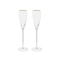 Gold-Rim Tapered Champagne Flutes Set - 8 oz