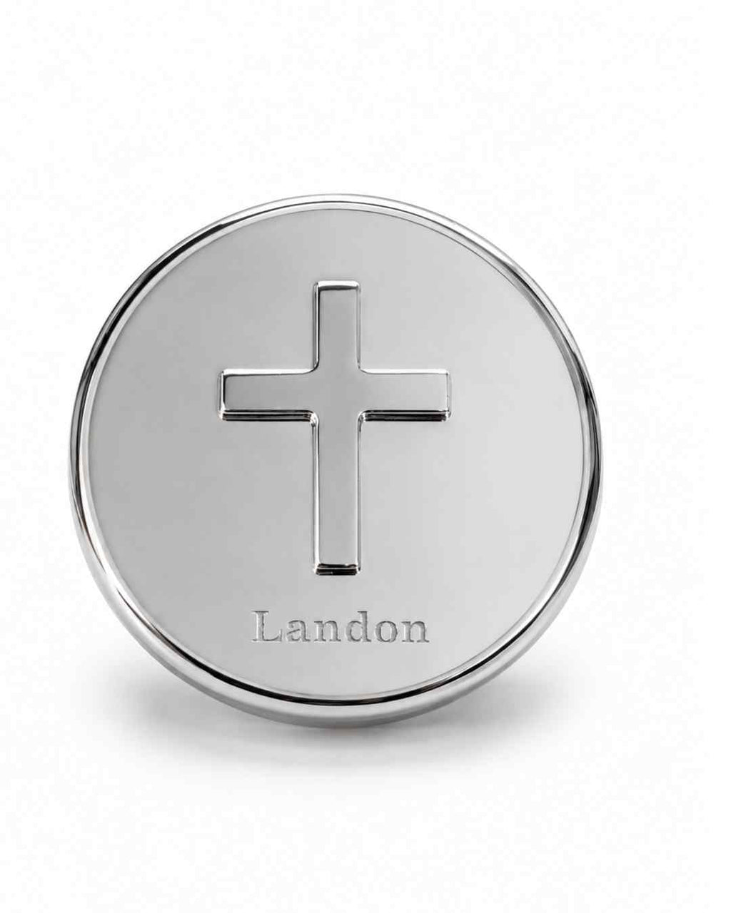 Round Covered Box With Cross On Lid