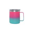 12 Oz Stainless Steel Travel Mug with Handle - Hot Pink & Blue