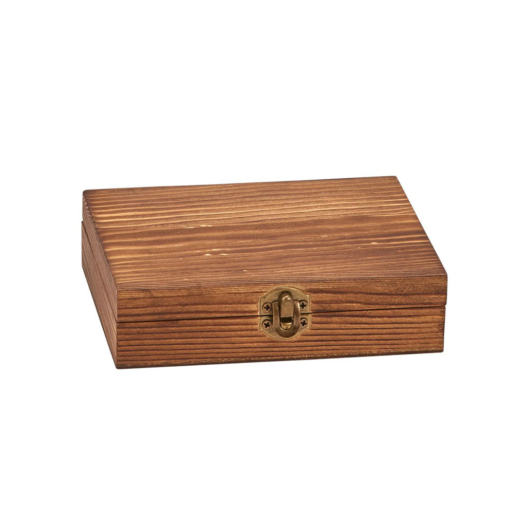 Custom Wood Box Whiskey Stone Set with Tongs & Pouch