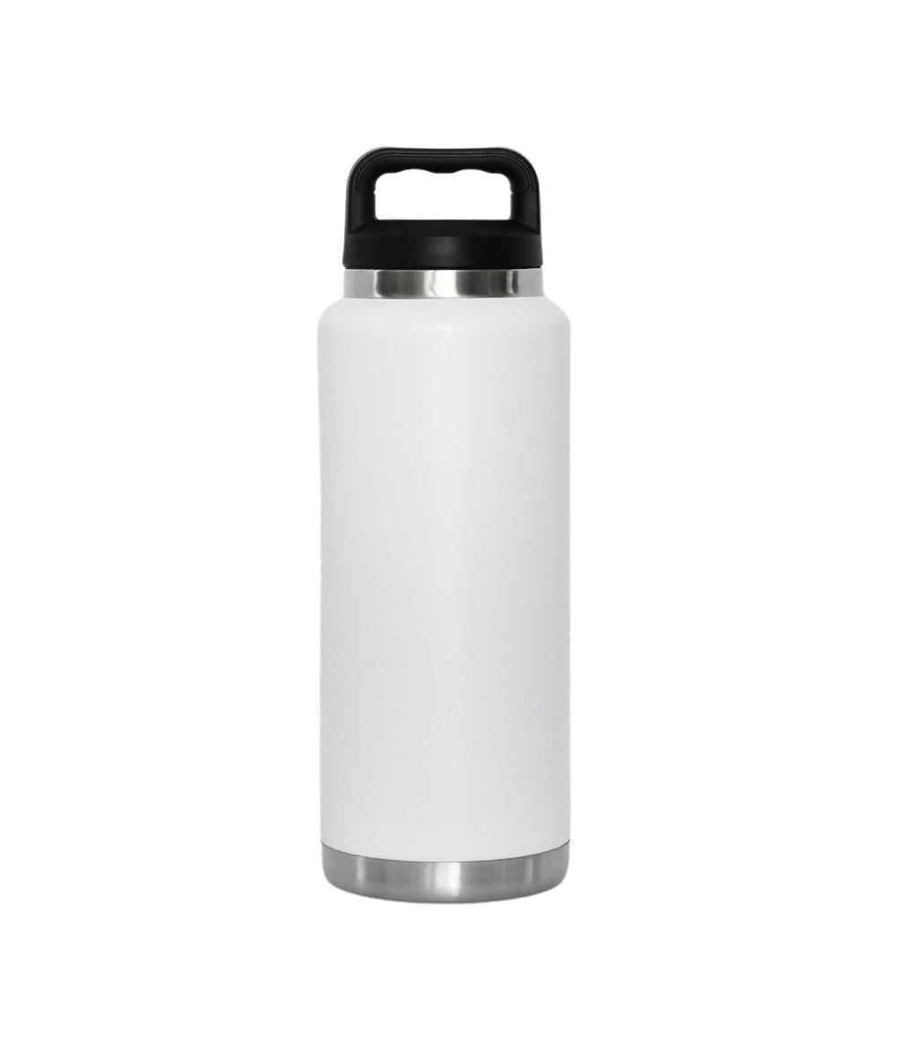 36 Oz Stainless Steel Twist-Off Cap Water Bottle - White