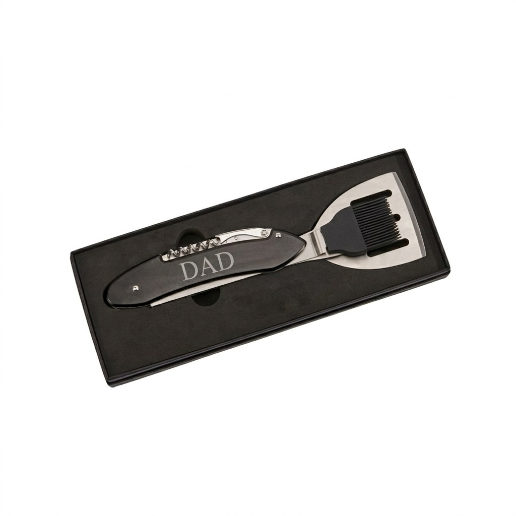 Folding Bbq Tools With Black Handle