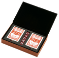 Leatherette 2 Card Deck Set, Caramel 5" X 7.75"