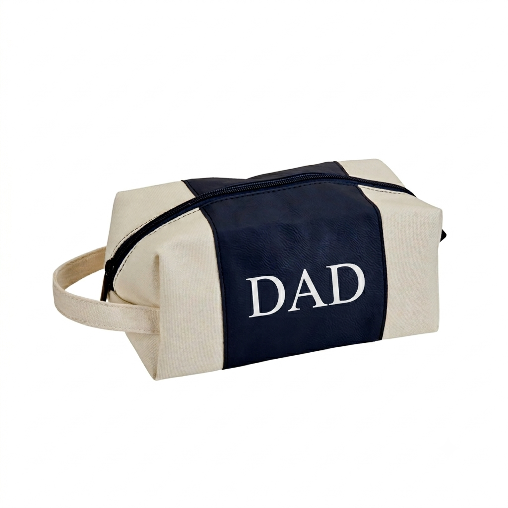 Leatherette/Canvas Navy Travel Kit