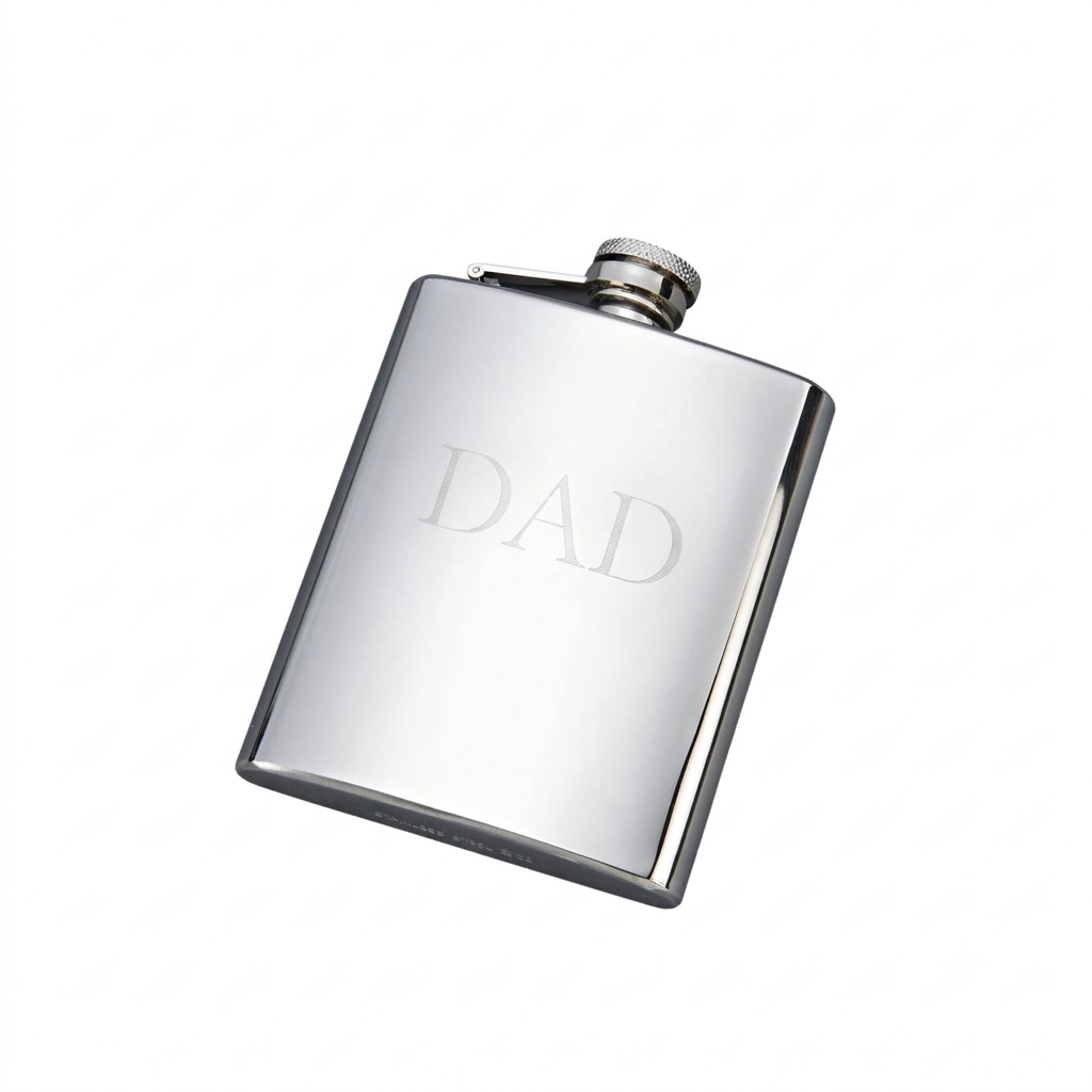 Stainless Steel Polished Finish Flask - 8 oz